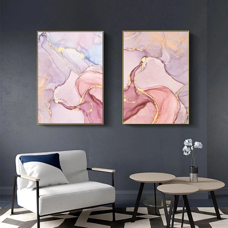 

Красная Абстрактная Картина на холсте с жидкостной мраморной текстурой, домашние художественные Плакаты для спальни, украшение в скандина...