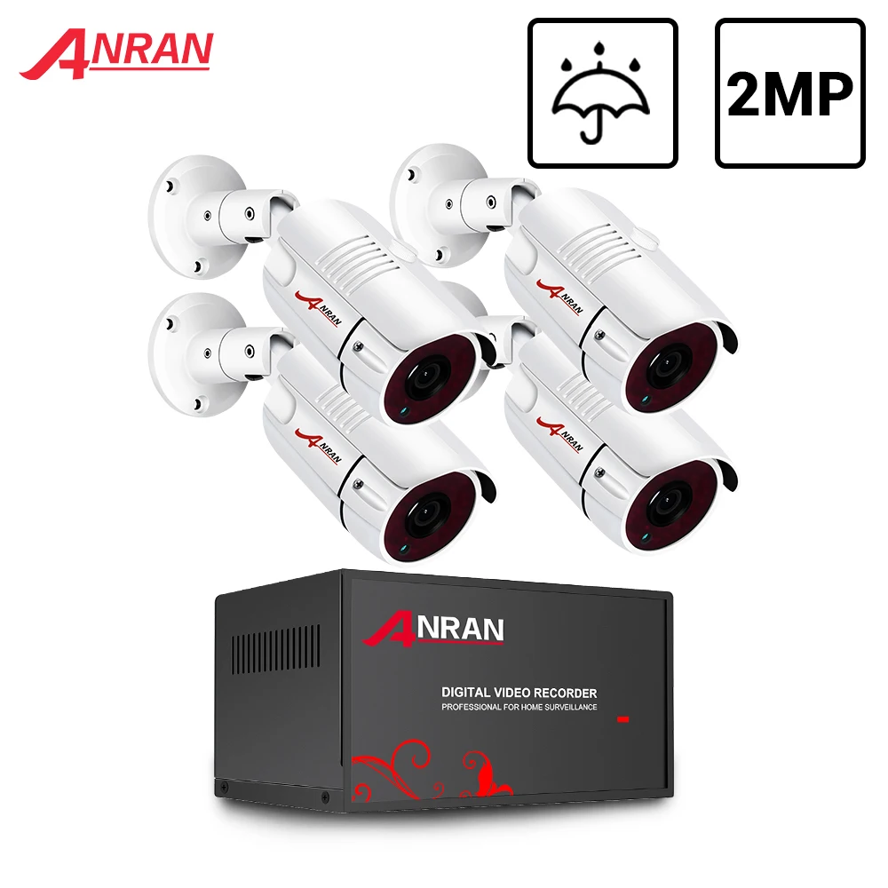 

ANRAN AHD CCTV System 2MP DVR Kit Video Surveillance System Weatherproof Outdoor Security Camera HDD Night Vision P2P HDMI