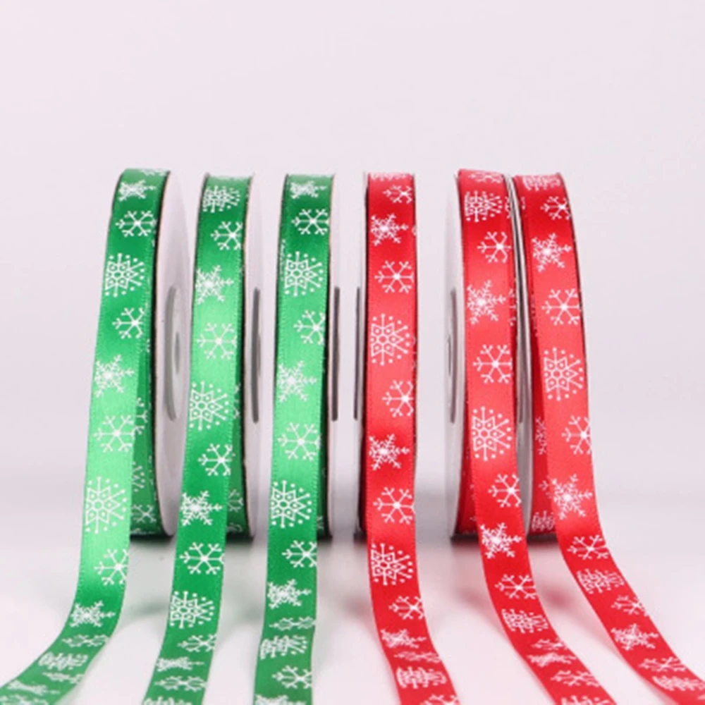 

Polyester Merry Christmas Screw Thread Printed Ribbon Gift Wrapping Ribbon Color Webbing Clothes Gift Box Packaging Materials