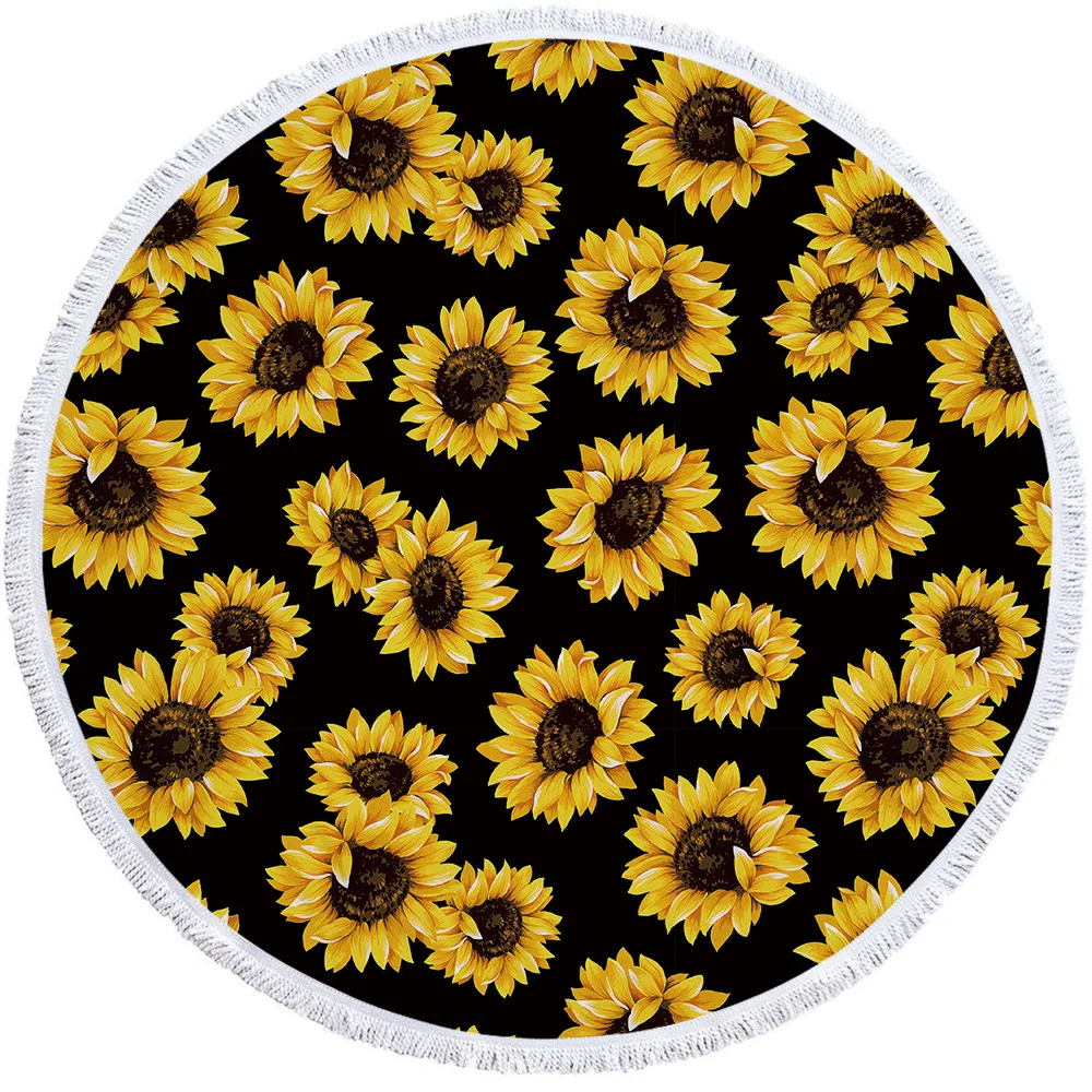 ONGLYP Round Beach Towel Cute Cat Collections Microfiber Tapestry Bedroom Rug Yoga Mat Tablecloth Swim Bath Blanket |