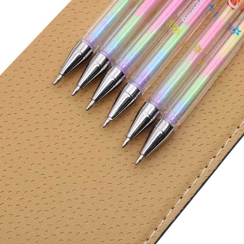 6 шт./компл. Радуга Ручка Шесть в одном цветов гелевая ручка школьные канцелярские