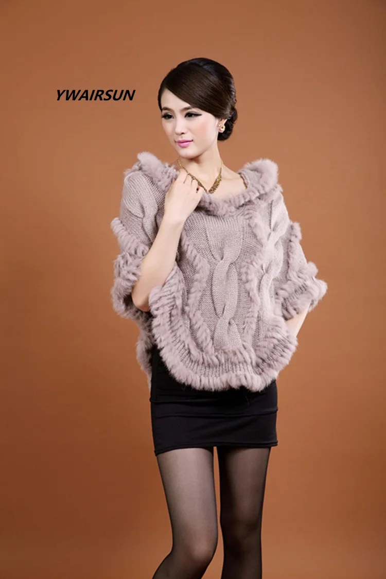 YWAIRSUN женский головной платок шарф с кроличьим мехом шаль рукав летучая мышь