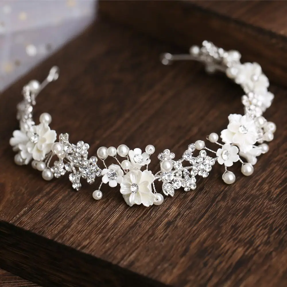 Женский ободок с жемчужинами CC Свадебный аксессуар для волос ручной работы