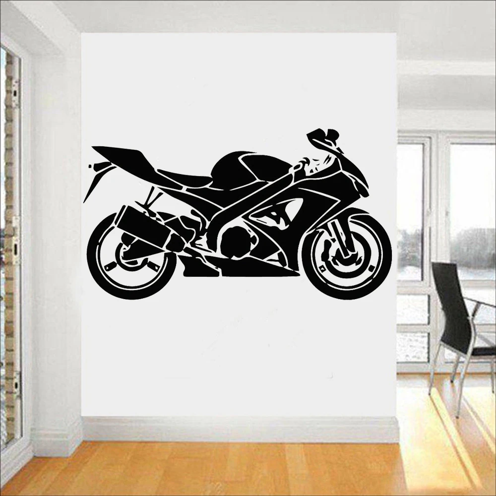 

Motorbike Wall Stickers Extreme Sports Motorcycle Garage Man Cave Home Decor Cool Style Vinyl Large Wardrobe Wall Decals Z220