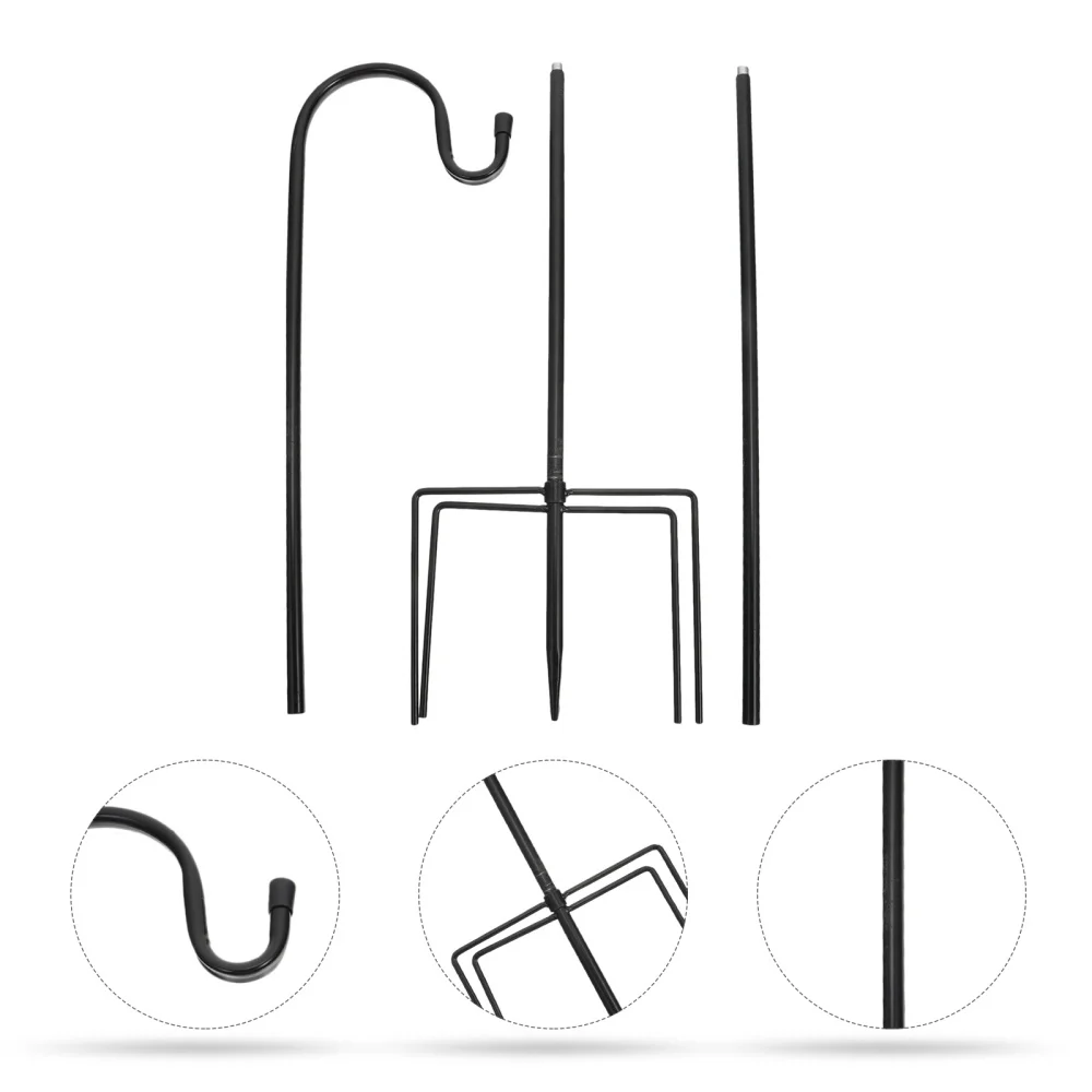 

2pcs Ground Inserting Hooks Yard Garden Ground Poles Streetlamp Flowerpot Hooks