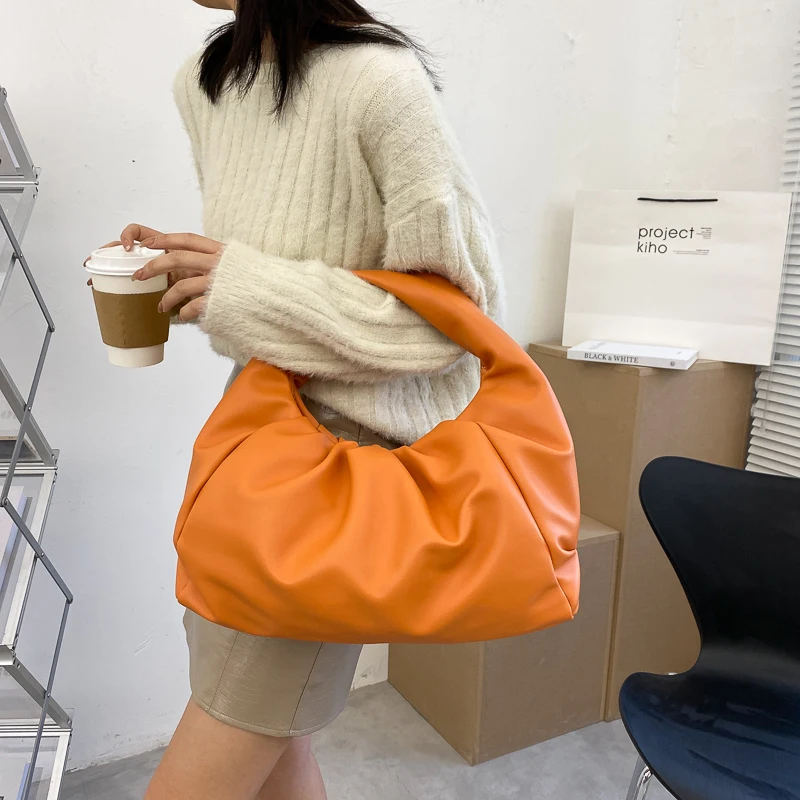 

New Shoulder Bags For Women 2021 Tote Handbag De Luxe Femme Folds Fashion Dumplings Totes Soft Roupas Femininas Torebka Clutch