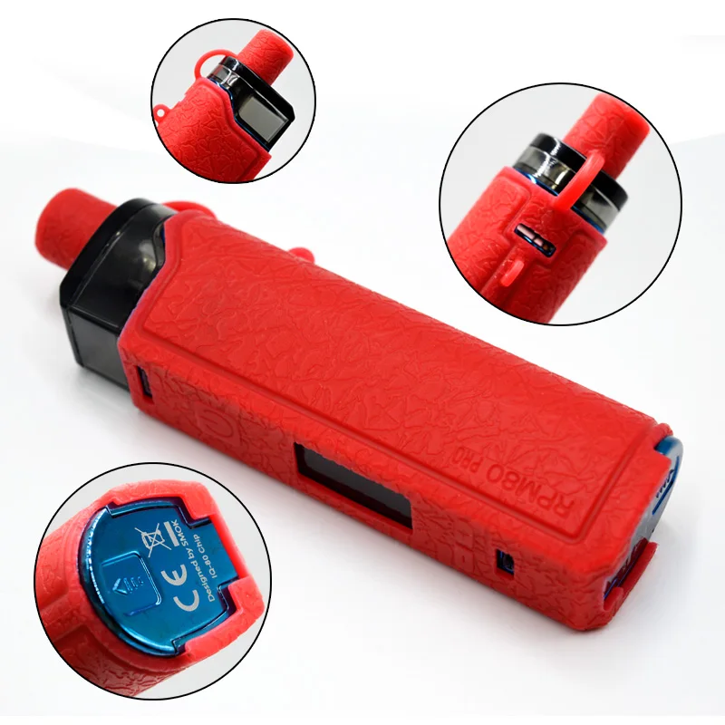 

for Rpm80 pro Protective Silicone case cover Skin decal wrap 510 Adapter for Smok Rpm80 pro Kit