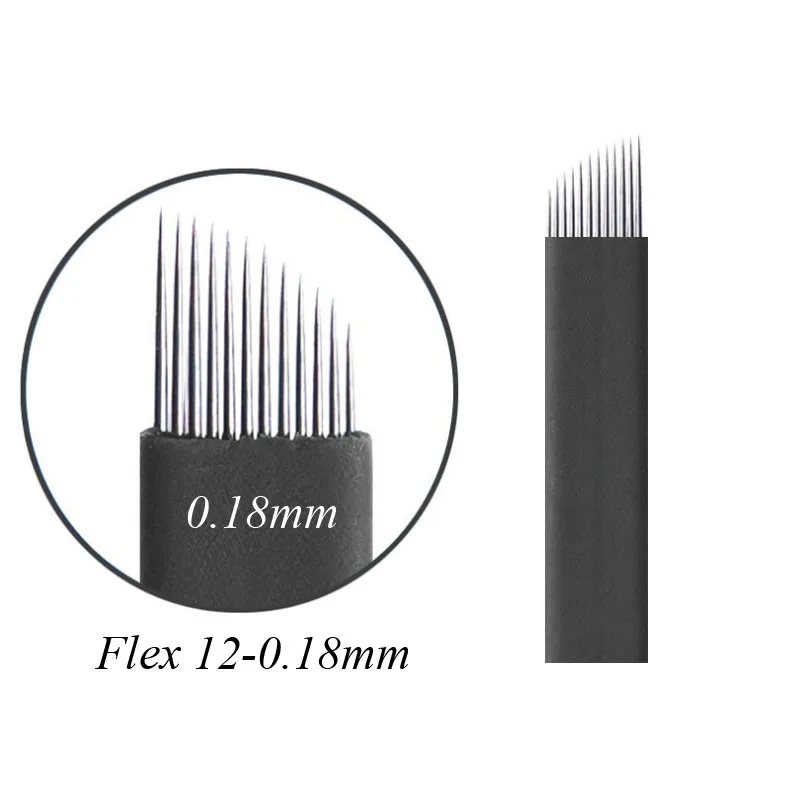 Черная лампа Tebori Micro Agulha 7 9 11 14 12 16 18 21 Flex 0 18mm Lamina Microblanding Needling 200 Unidades | Красота и