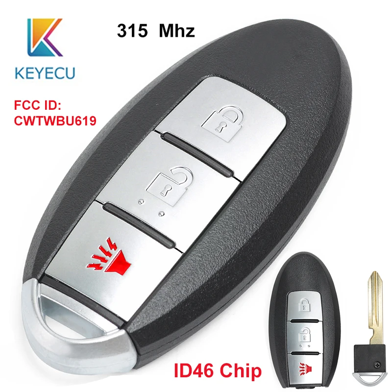 

KEYECU for Infiniti FX35 FX45 2005 2006 2007 2008 Smart Remote Car Key Fob 3 Buttons 315MHz ID46 Chip FCC: CWTWBU619