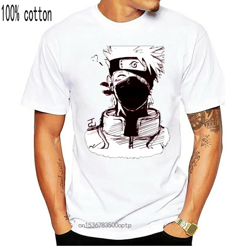 2019 мужские Какаси kawaii рисунок футболки с круглым вырезом дизайн футболка размера