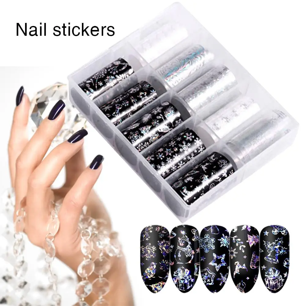 10 рулонов Хэллоуин Фольга для ногтей звездное небо искусство переводные