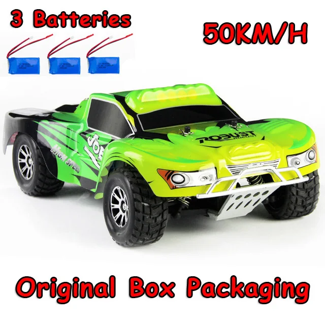 A969 50KM H 3battery Список игрушек с дистанционным управлением автомобиля A969 1/18 масштаб игрушки 2,4G 4WD 70 км/ч, р/у дрейфующая Краткий курс на дальние расстояния Управление 4-х колесный шок Absorbe - Цвет: A969 50KM H 3battery