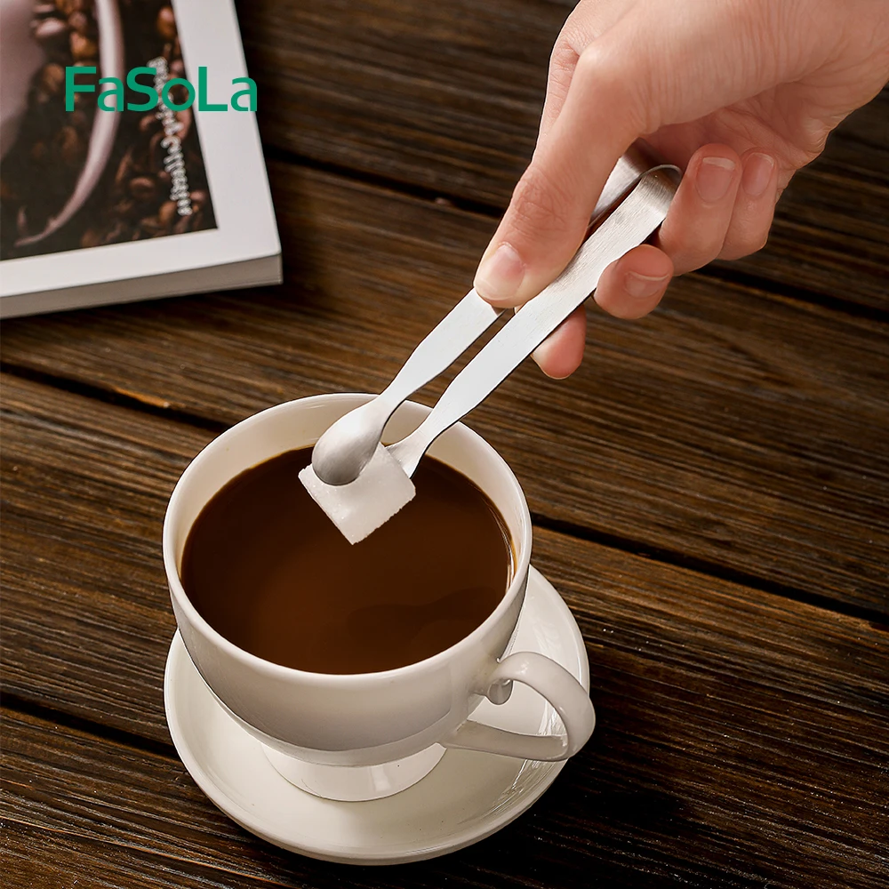 

FaSoLa Stainless Steel Kitchen Tongs Food Forceps Cubes Ice Sugar Tongs Cooking Tweezers Kitchen Small Items Gadgets