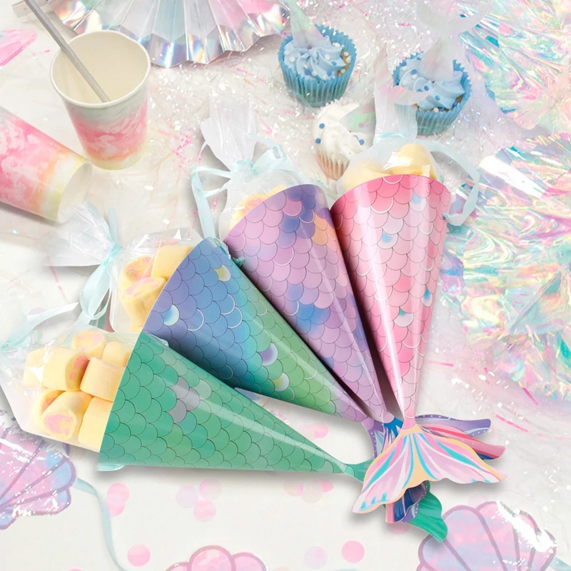 Русалочка вечерние хвост Подарочная конфетная коробка Русалка одноразовые