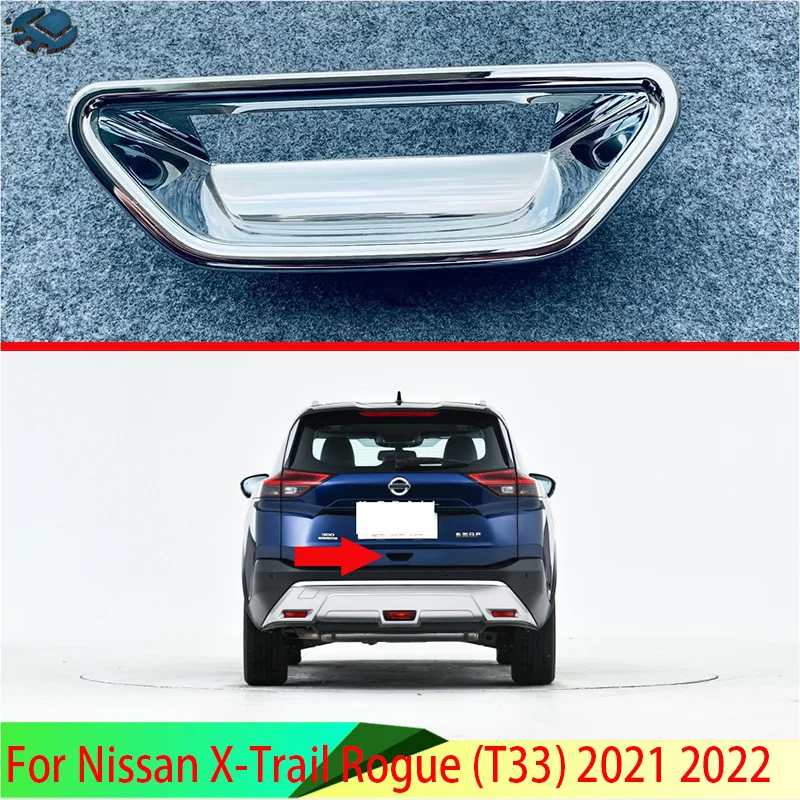 

For Nissan X-Trail Rogue (T33) 2021 2022 Car Accessories ABS Chrome Rear Trunk Tailgate Door Handle Bowl Catch Cover Trim