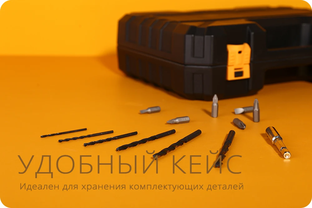 DEKO Аккумуляторная дрель 16В + набор 63 инструментов в кейсе 13 видов упражнений 18
