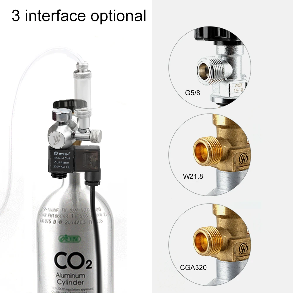 Аквариумный Co2 контроллер для алюминиевый цилиндр G5/8 интерфейс 12 В Выходное