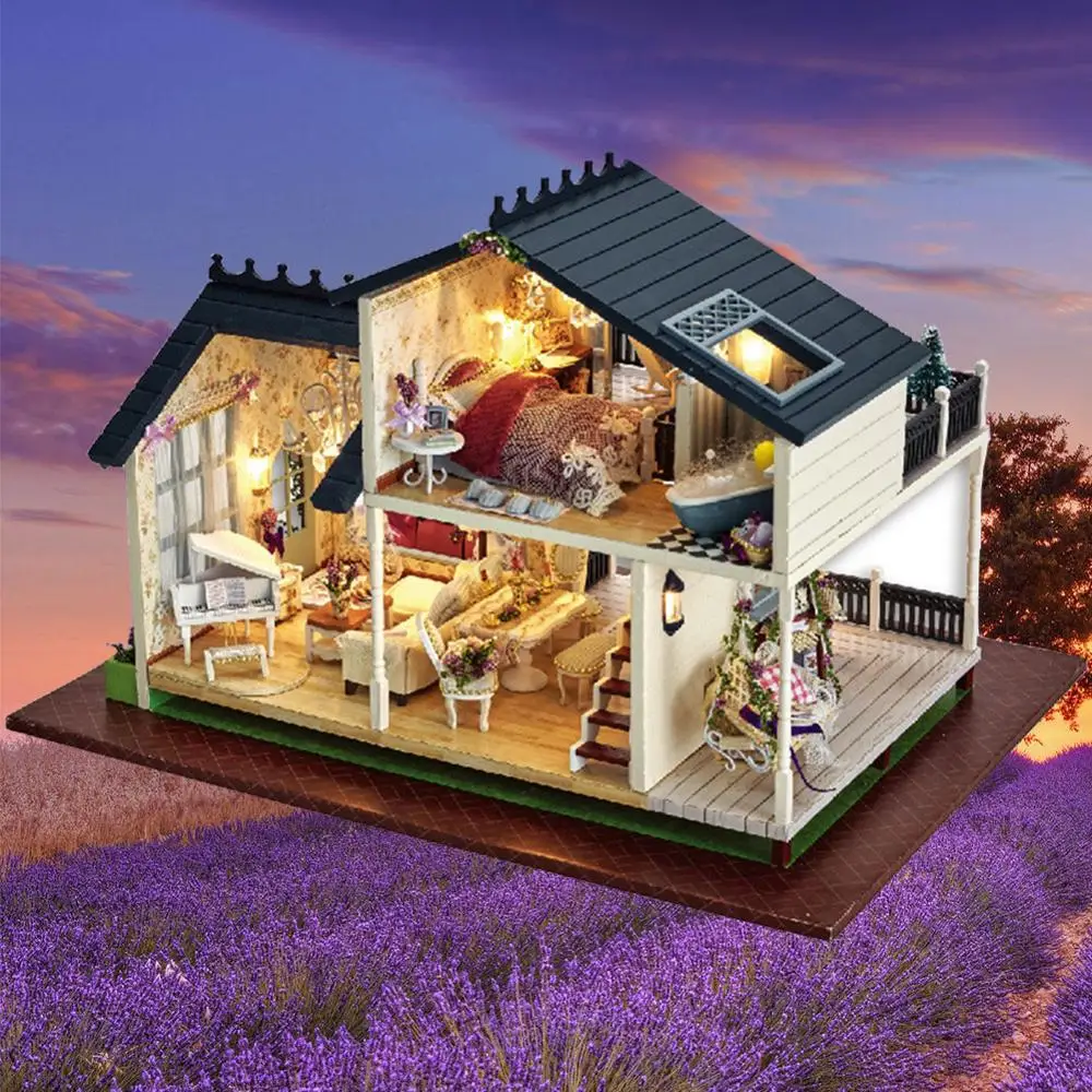 DIY деревянный кукольный дом кукольные домики миниатюрная кукольная мебель набор