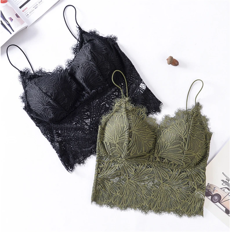 Бюстгальтер женский кружевной с чашками пуш ап и подкладкой для груди|Топы без