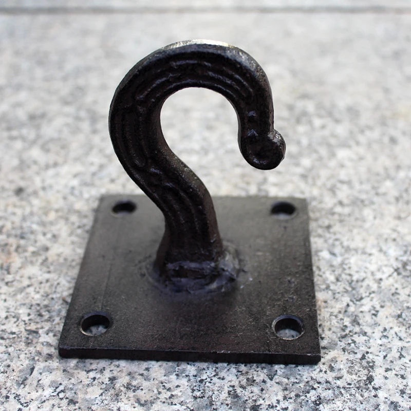 

Retro Cast Iron Top Ceiling Hook with Square Base Home Garden Overhead Iron Rustic Hanging Hook Wall Hook wall hanger bathroom