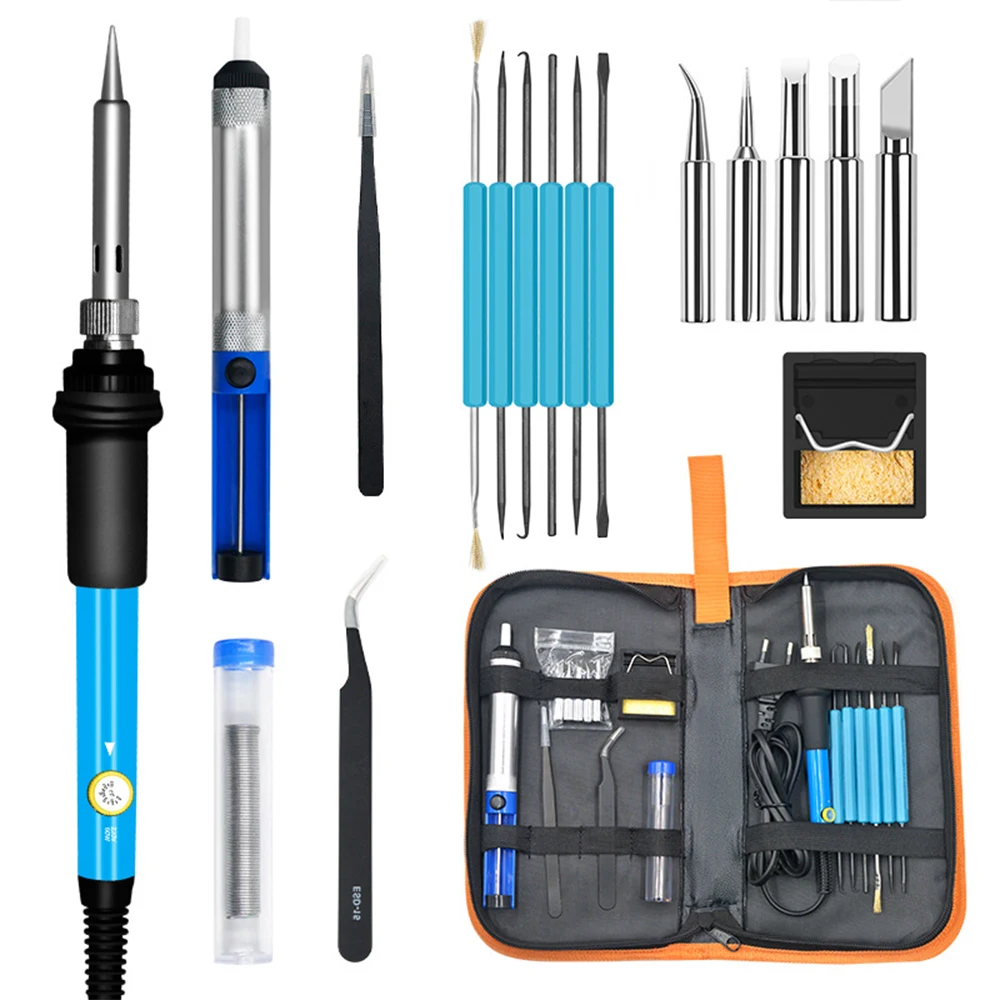 

Набор инструментов для ремонта и сварки, 19 в 1, 60 Вт, с регулировкой температуры