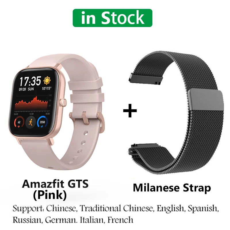 [] глобальная версия Amazfit GTS Смарт часы 5ATM водонепроницаемые 14 дней батарея huami gps спортивные часы для xiaomi IOS Телефон - Цвет: Черный