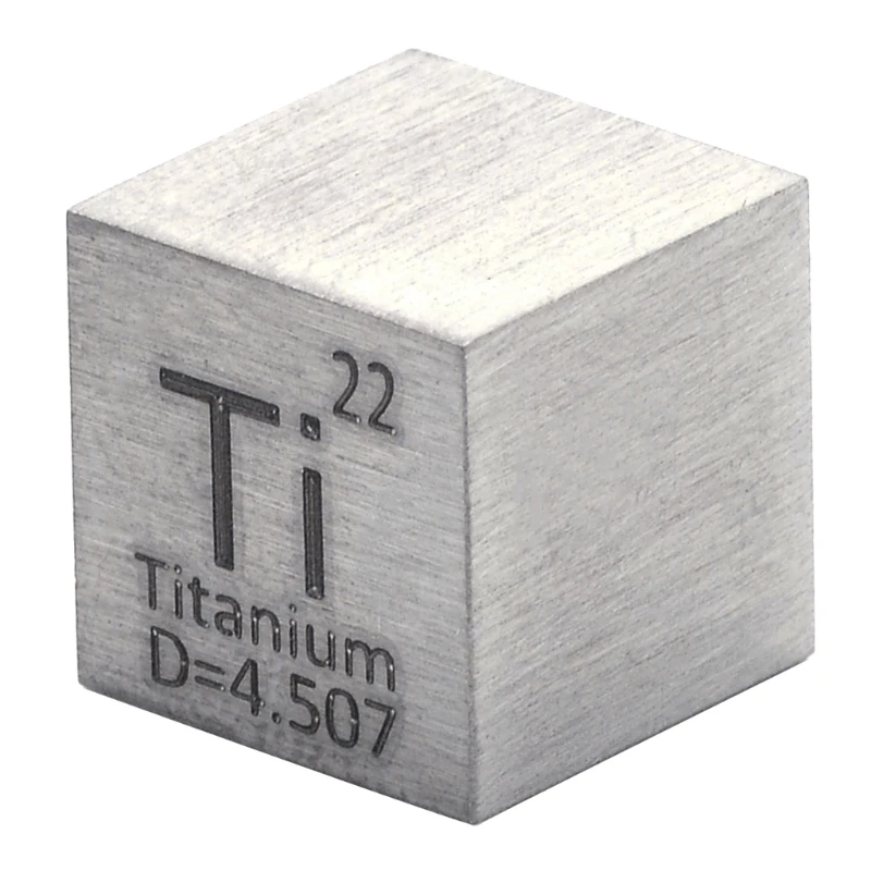 

99.5% Pure Titanium Cube Ti Block Metal Carved Element Periodic Table Supplies