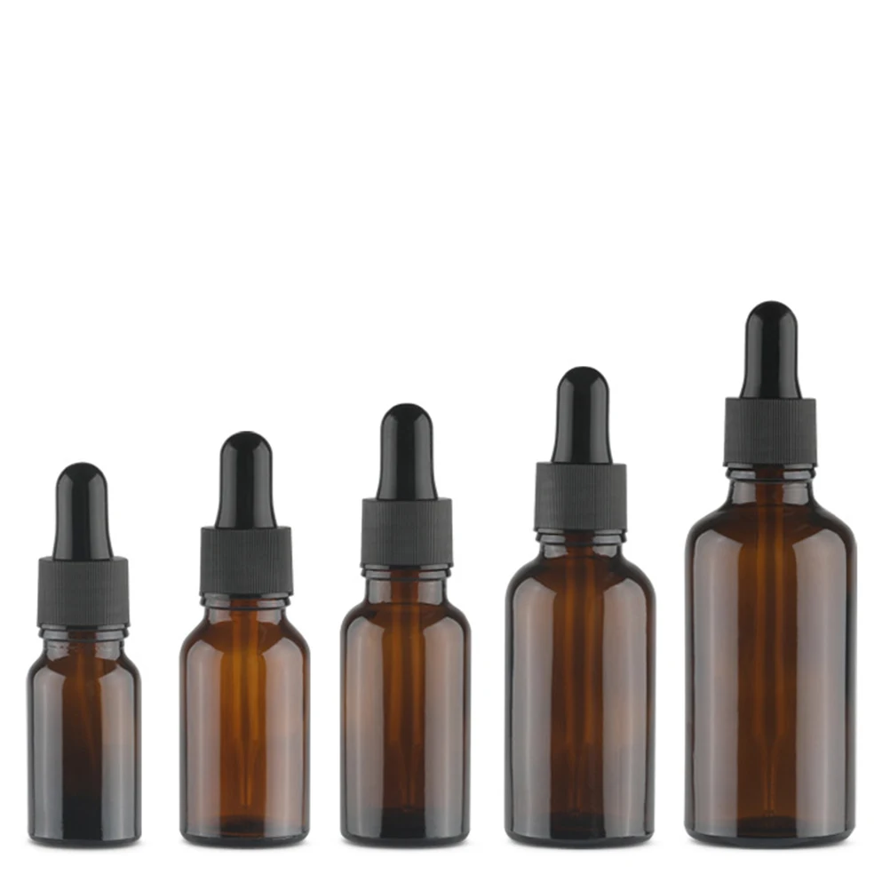 

12Pcs 10/15/20/30/50ml Refillable Bottle Glass Dropper Bottle Essential Oil Bottle Refillable Dropper Bottle Subpackaging Bottle