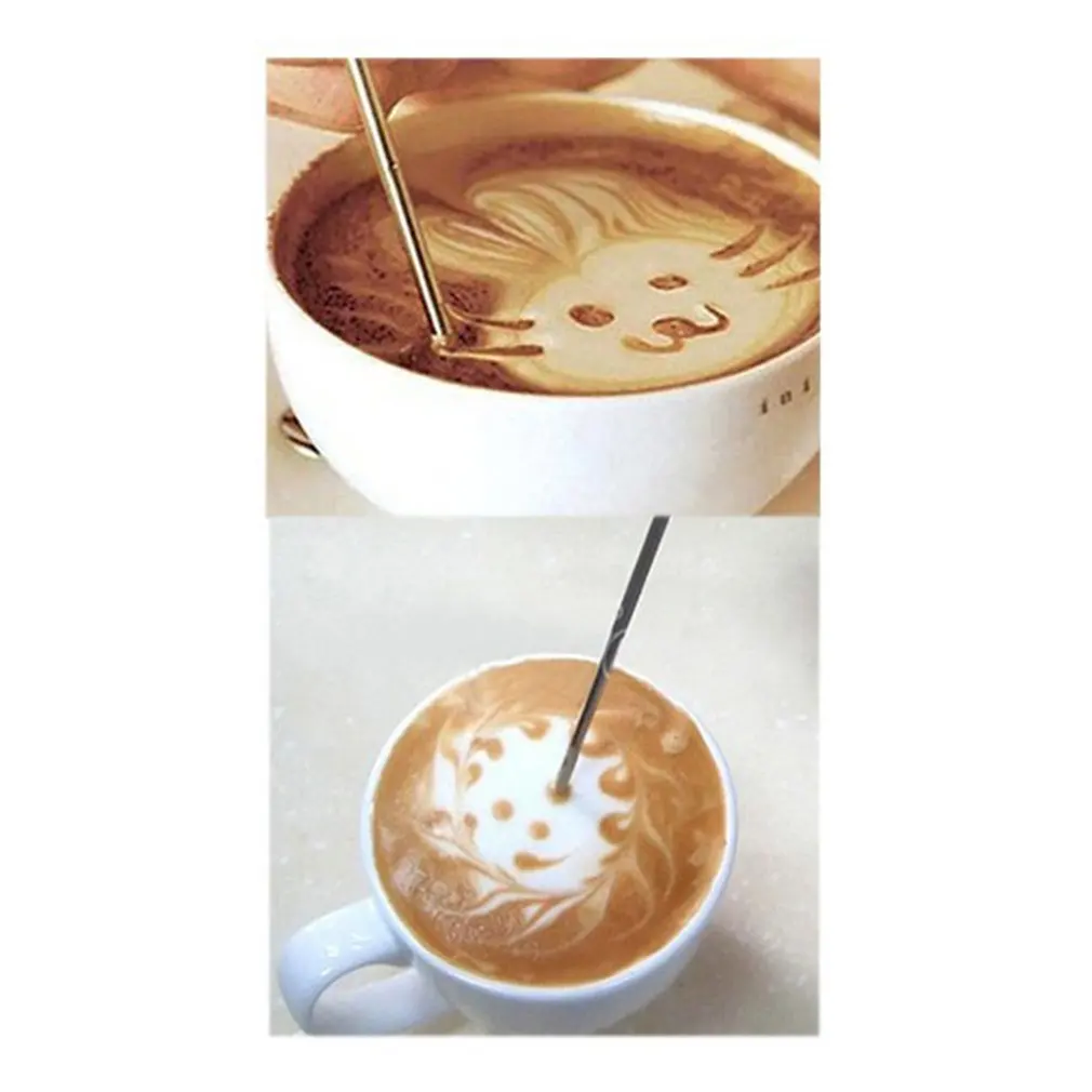 Нержавеющая сталь кофе резная палочка иглы DIY необычный Рисунок капучино булавка