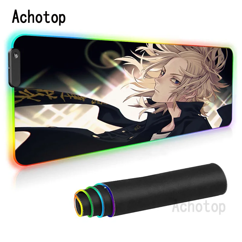 

Tokyo Revengers RGB Gaming Mouse Pad Computer Mousepad Large Mouse Pad PC Gamer XXL Mouse Carpet Mause Pad Desk Play Mat