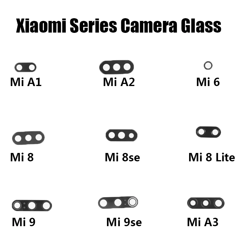 Стеклянная крышка для объектива задней камеры 2 шт./лот Xiaomi Mi A1 A2 Lite A3 Mi6 Mi8 Mi9 CC9 с
