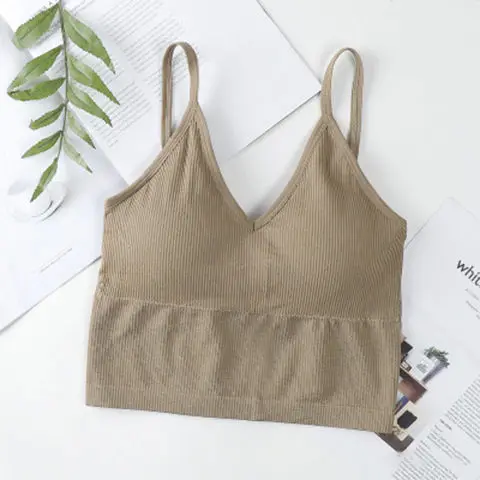 

Online Celebrity U-shaped Long Beautiful Back Bra Wrapped In Chest Without Steel Ring Camisole Sports Bra Female Invisible Base