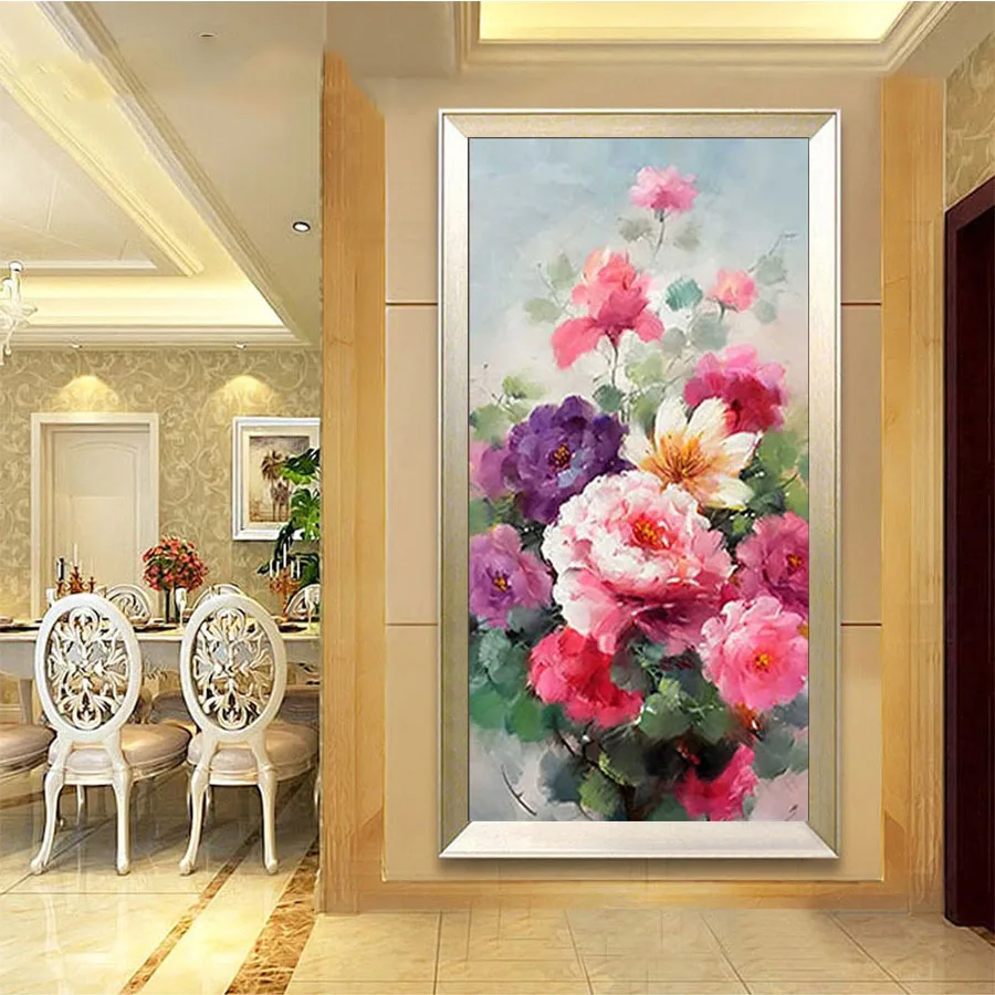 

Камни в форме ромба круглый дрель 5D Diy алмазная живопись цветок пиона Вышивка крестом продажа мозаика больших размеров ручной работы хобби ...