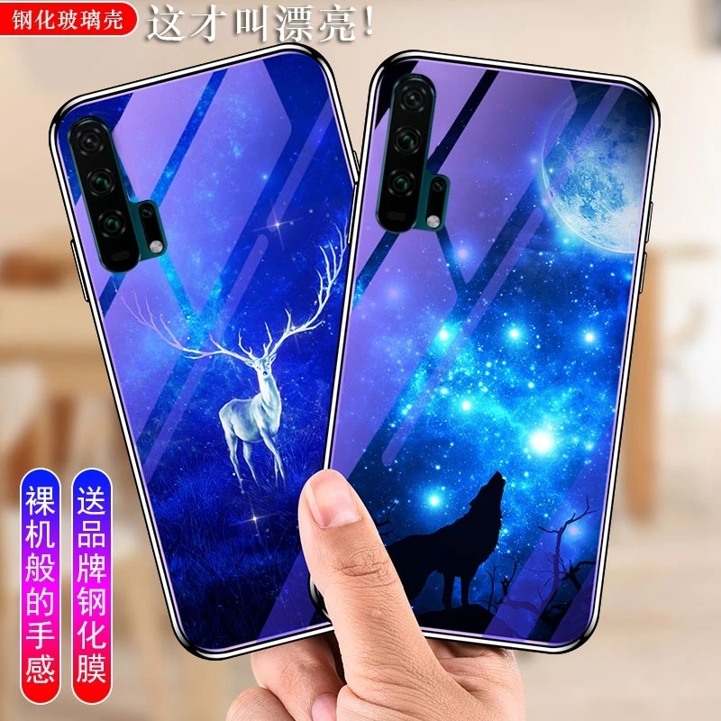 Longxin для huawei honor20pro ТПУ чехол из закаленного стекла синий свет гальванической