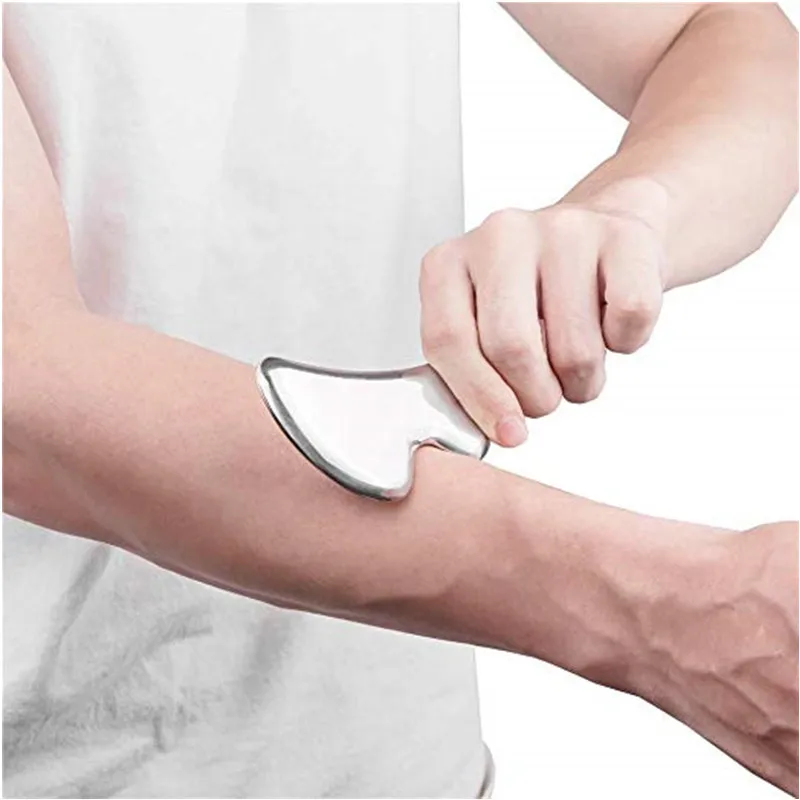 M Shape Stainless Steel Gua Sha Plate Meridian Dredge Face Body Back Neck Scraper Muscle Relax Metal Scraping Health Care | Красота и