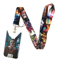 movie horror clown printed lanyard keychain for keys cellphone straps neck strap id card badge holder keycord diy hanging rope