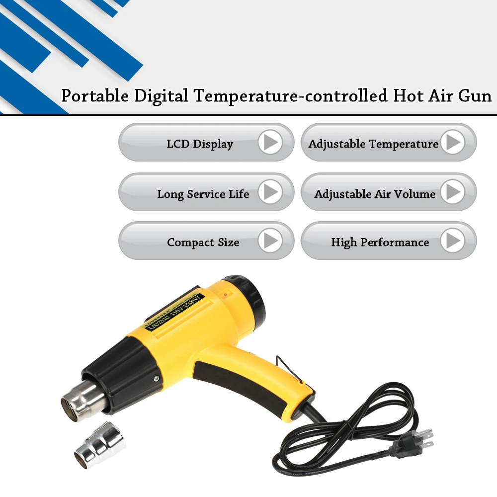 Высокое качество Электрический пистолет горячего воздуха цифровой