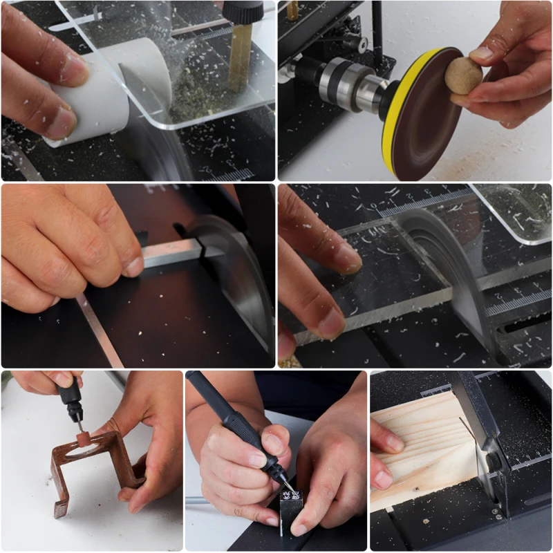 

200W Household Mini Table Saw Multifunction Table Saw Cutting Polishing And Engraving Set For DIY Handmade Wooden Model Crafts