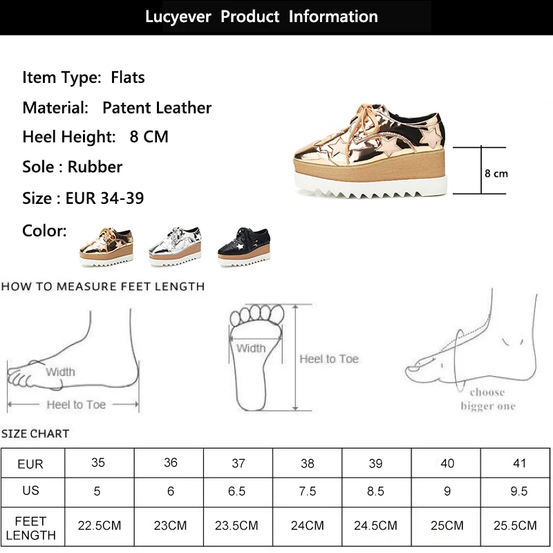 

2020 Spring Women Patent Leather Stars Flat Platform Casual Shoes Fashion Lace Up Brogue Shoes Footwear Chaussures Femme
