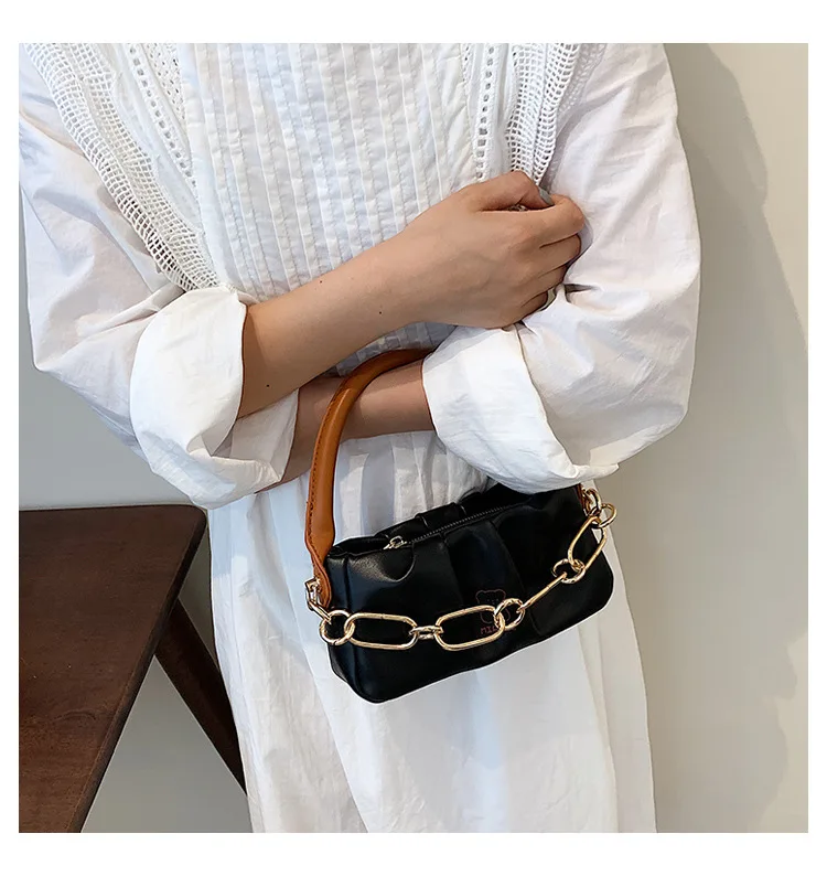 

2021 New Handbag Fashion Women Shoulder Bag Black White Tote Messenger Bag Female Designer Luxury Top-handle Purses
