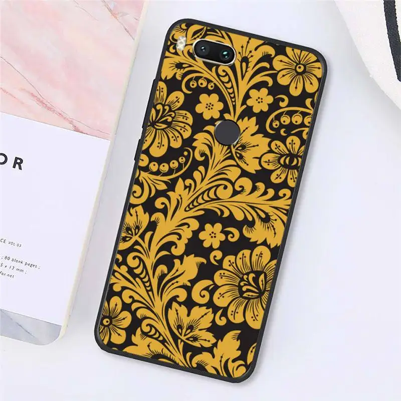 

Khokhloma Russian Pattern Flower Phone Case For Xiaomi Redmi note 7 8 9 t max3 s 10 pro lite Luxury brand shell funda coque