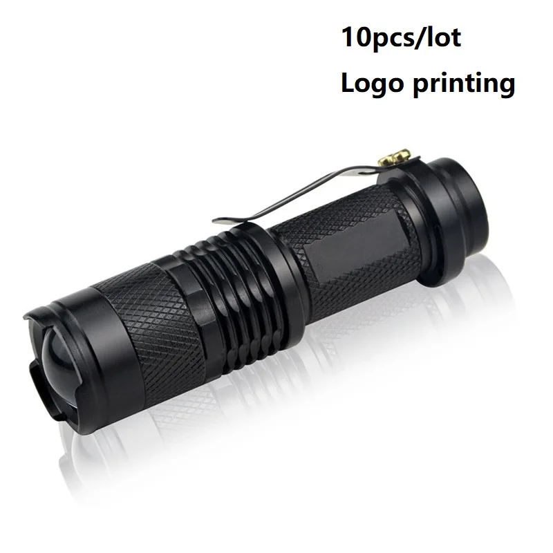 Светодиодный мини-фонарик Q5 10 шт./лот портативный масштабируемый уличный фонарь