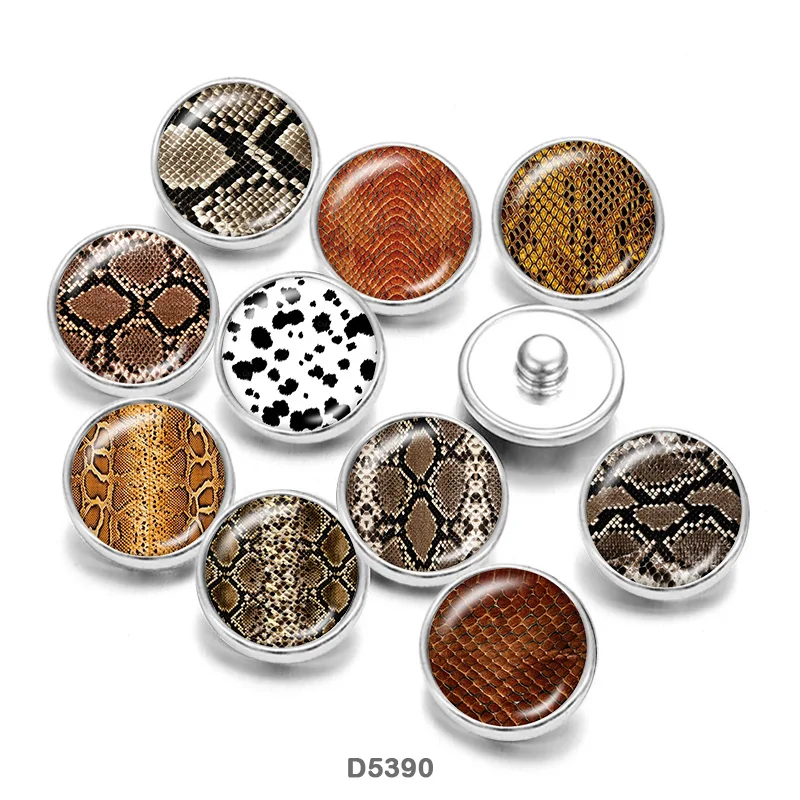 

Python Design Glass Cabochons DIY Bracelet glass Snap buttons CD5390