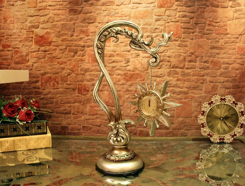 

[HHT] European-style Creative Clocks and Watches Home Decoration Office Study Soft Resin Crafts Ornaments Furnishings