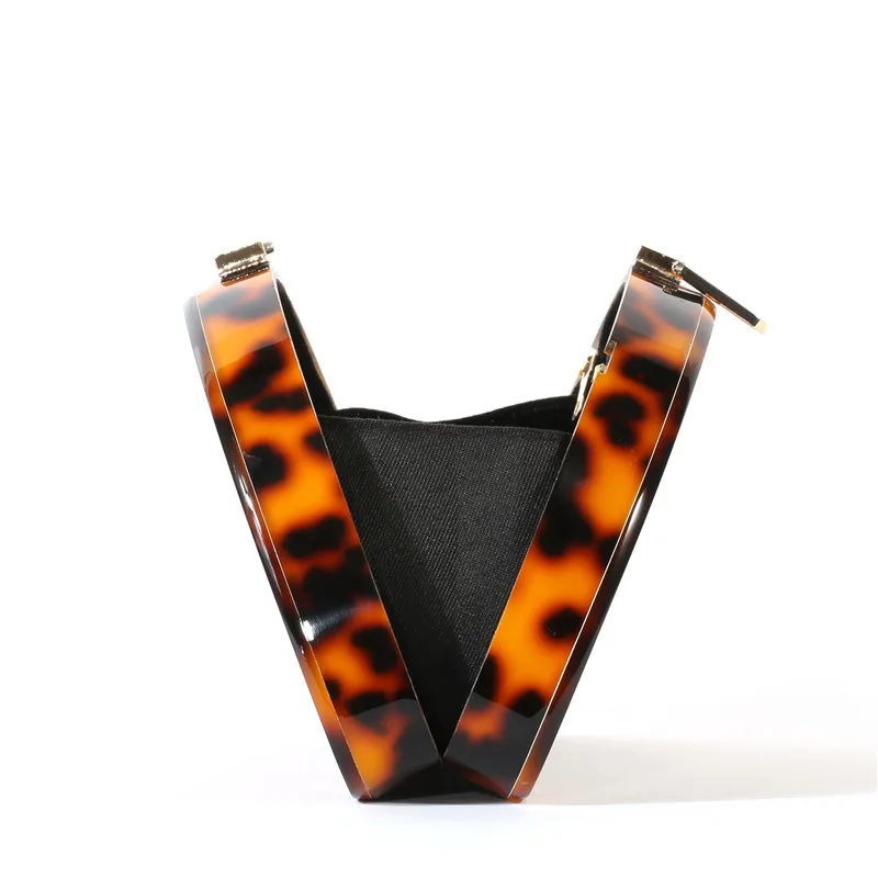 Модный классический Леопардовый цвет акриловый клатч полукруглый вечерний