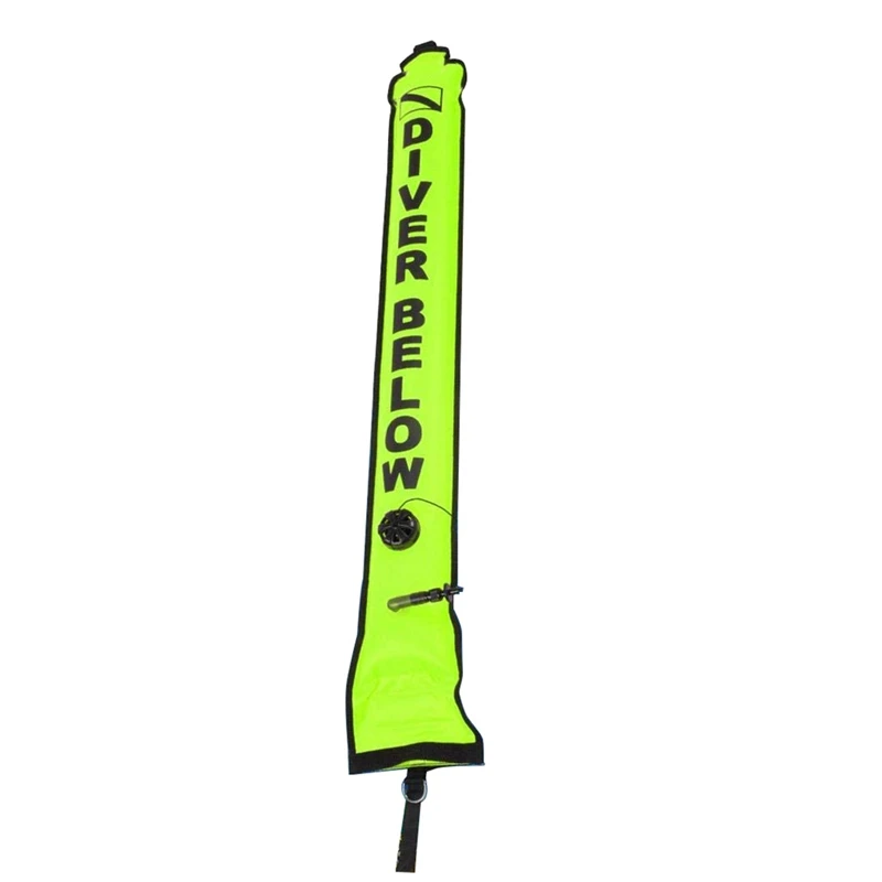 

115cm Scuba Diving Surface Marker Buoy Signal Tube Sausage SMB Gear for Underwater Diving Snorkeling