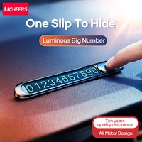 licheers car phone number temporary parking card hidden luminous auto accessories plates car park stop multiple characters alloy