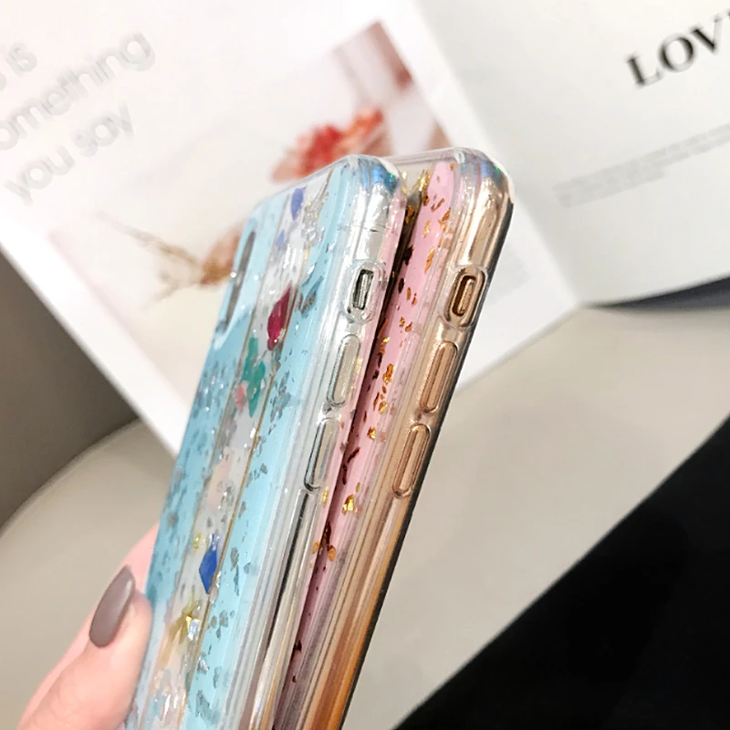 Блестящий чехол для телефона из золотой фольги и мрамора iPhone XS MAX мягкий