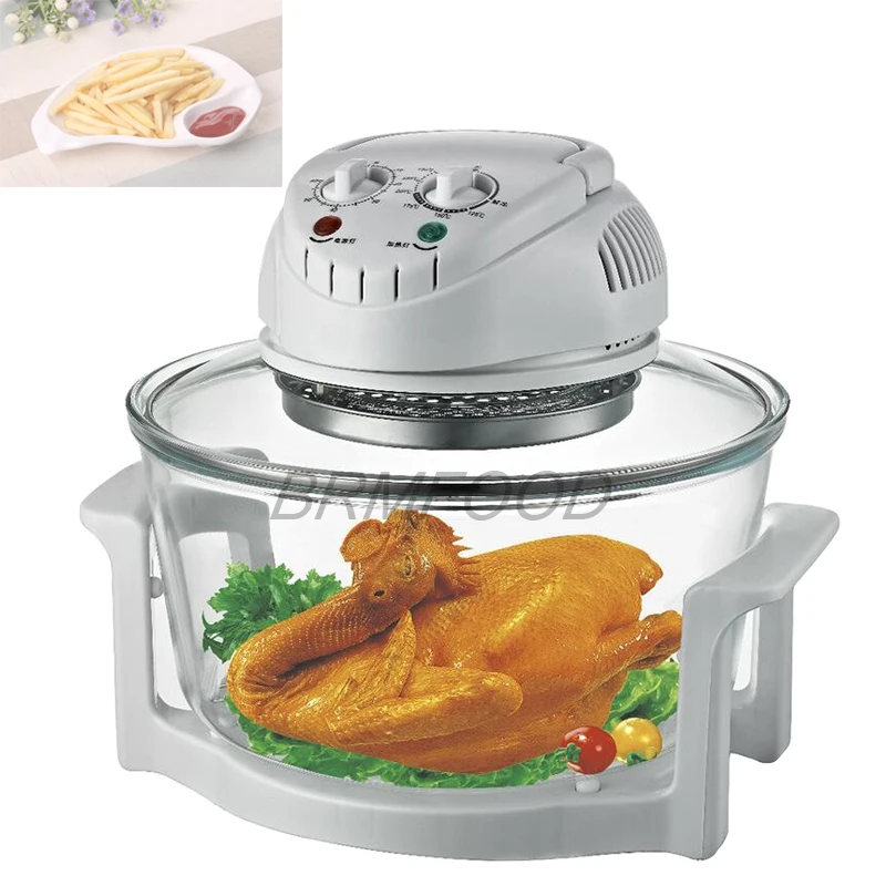 

Smart Air Fryer Large Capacity 12L Visual Household Multi Function Light Wave Furnace Glass Fryer No Oil Fume Kitchen Appliances