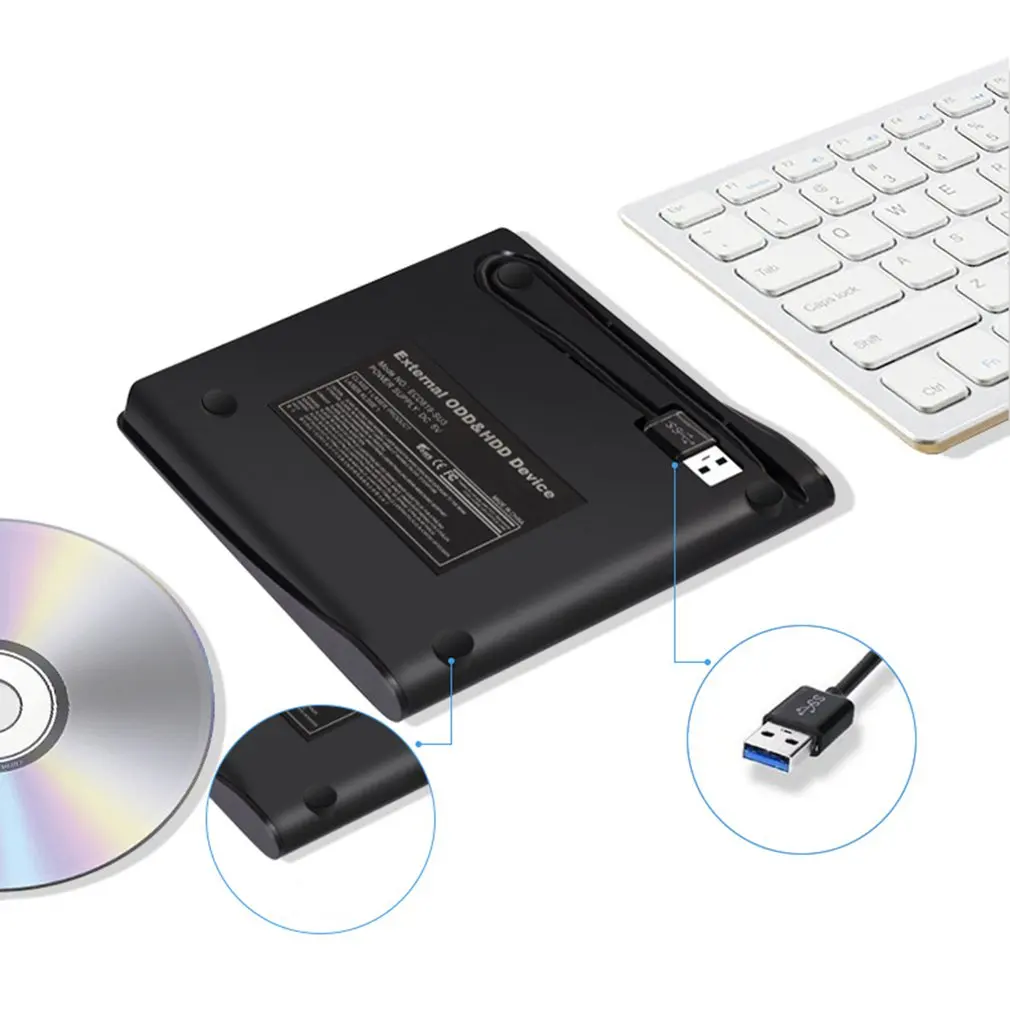 Записная книжка внешний CD-ROM рекордер USB3.0 SATA Core чтение CD VCD DVD для документов